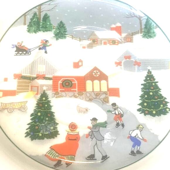 Sango Silent Night 3900 Saucers Dessert Dishes 6.5in 6 pcs  Korea Christmas - Picture 2 of 5